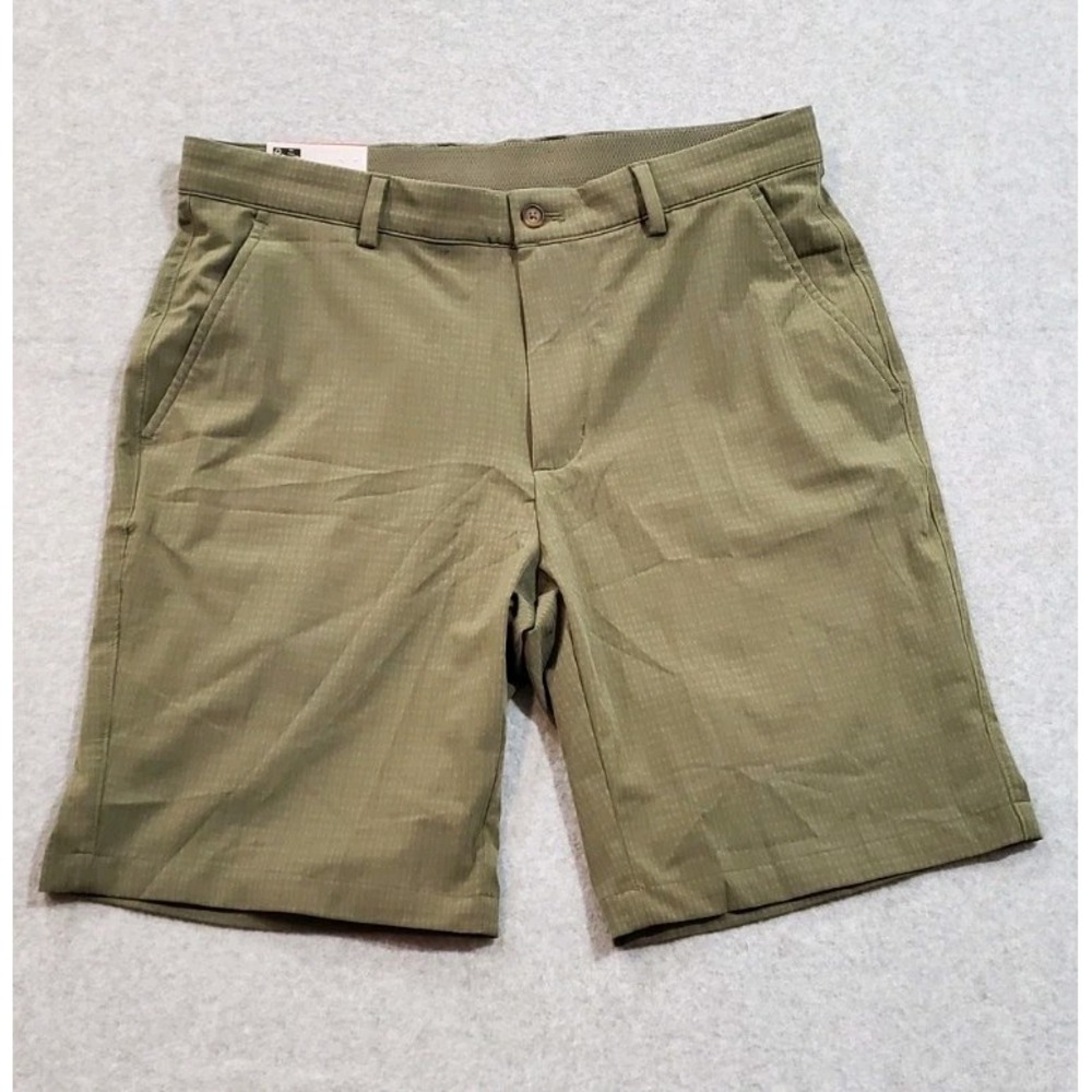 Greg Norman Men's Stretch‎ Shorts Green, Polyester/Spandex, Size 34